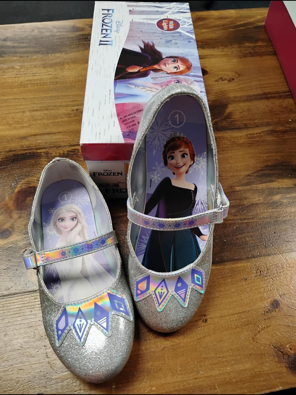 Disney Frozen II Silver Glitter Mary Jane Shoes - Girls